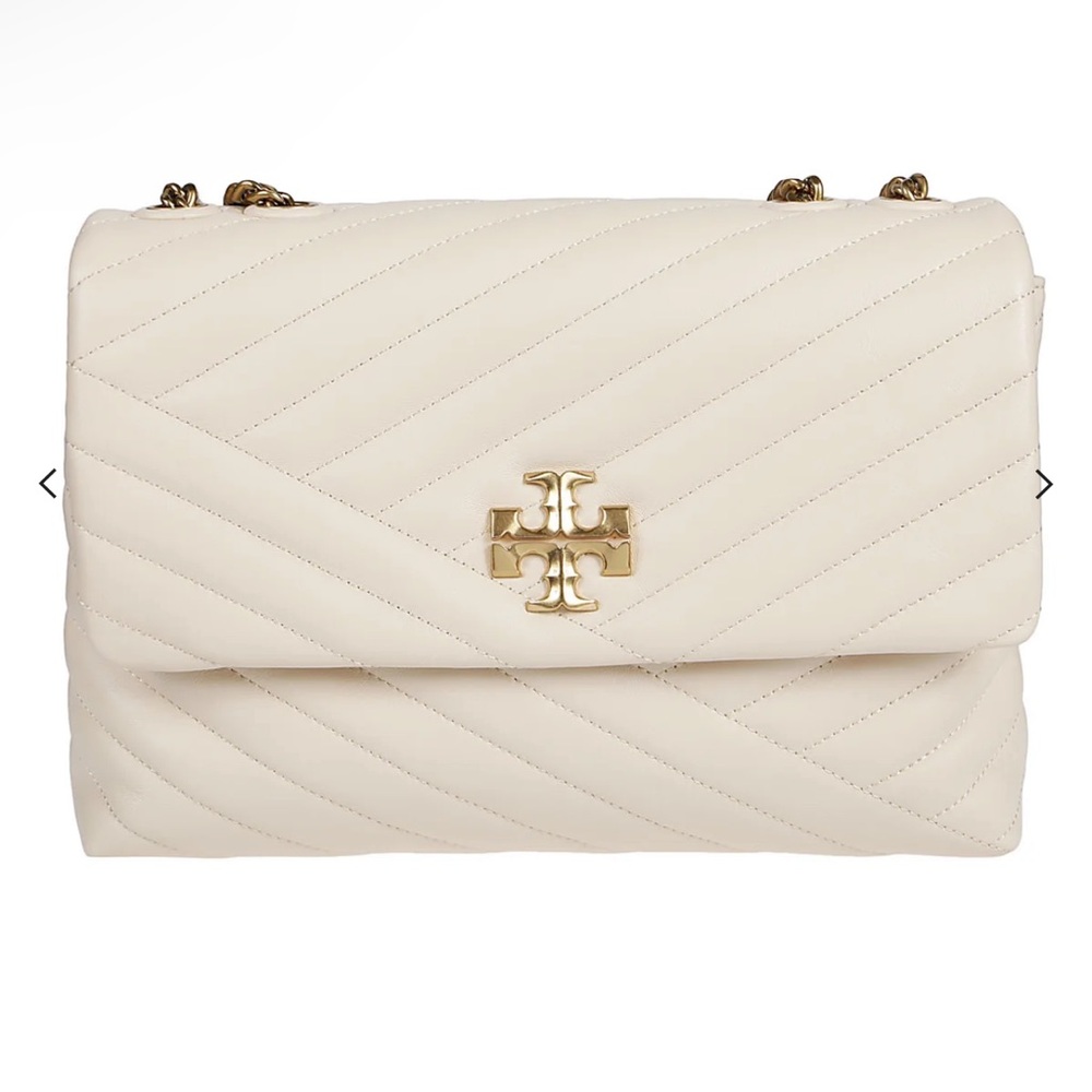 Tory Burch Quilted Cream Shoulder Bag